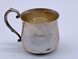 Vintage Webster Sterling Silver Childs Drinking Cup Marked Mark 114 Grams