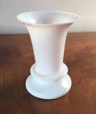 Antique 19th Century French White Opaline Clambroth Glass Vase Empire Federal
