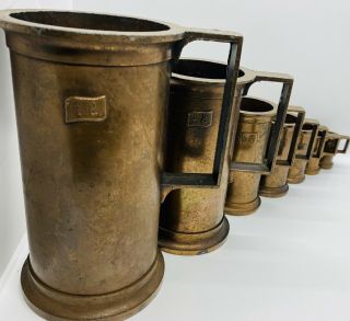 Peltrato Antique Copper Plated Pewter Graduated Measuring Cup Tankard (7 Pc. )