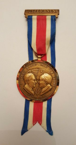 1972 Pekin Richard Nixon & Mao Tse Toung Medal Paul Kramer Neuchatel