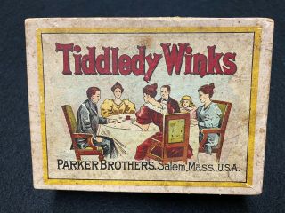 Antique Late 1800’s Tiddledy Winks Game By Parker Brother