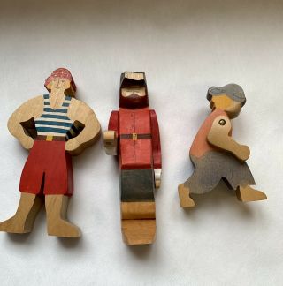 Kinderkram Waldorf Wood Toy Figure Pirate Sailor Crew Set Of 3