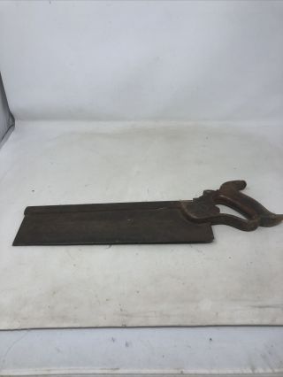 Antique Disston Miter Box Saw Early 12” Blade Antique Rare