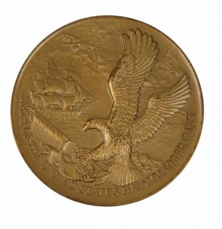 Vintage U.  S.  1975 Bicentennial United States Navy Bronze Medal