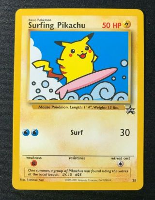 Surfing Pikachu 28 Black Star Promo Pokemon Tcg Wotc Card Nm