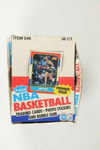 1986 Fleer Basketball Empty Wax Display Box