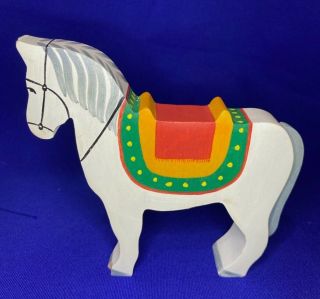 Kinderkram / Ostheimer Wooden White Circus Horse Rare With Tag