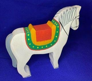KINDERKRAM / Ostheimer wooden white circus horse RARE with tag 2