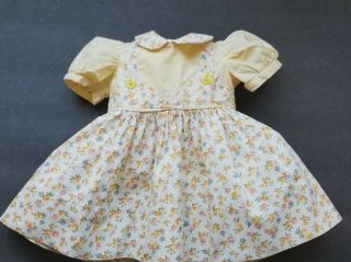 Vintage Darling Yellow Cotton Rose Print Doll Dress Fits 18 20 " Dolls
