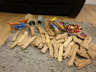 Massive Bundle Of Wooden Trains Tracks And Accessories Brio,  Chad Valley Ect 2