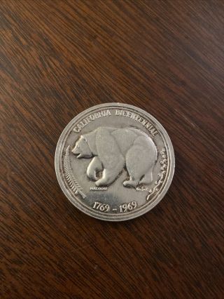 1769 - 1969 California Bicentennial.  999 Fine Silver Medal Gem Bu Golden Land