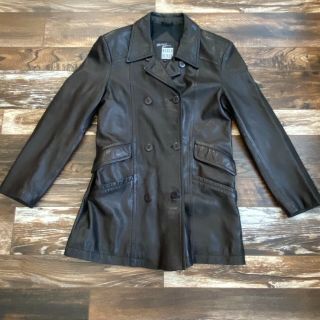 Vintage Michael Hoban North Beach Leather Long Jacket - Usa Made Womens Size 8