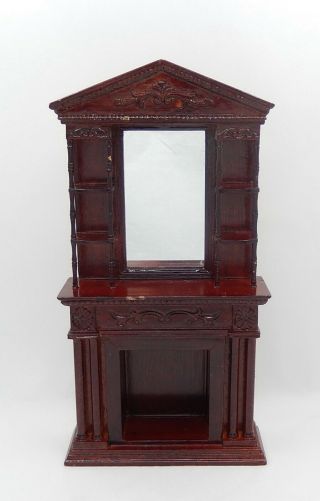 Vintage Bespaq Antique Fireplace Mantle With Mirror Dollhouse Miniature 1:12
