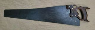 Antique Vintage 26 " Henry Disston D - 8 Wood Handle Hand Saw