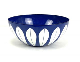 Cathrineholm Of Norway Lotus Enamel Bowl 9.  5” Blue & White Grete Prytz Kittelsen