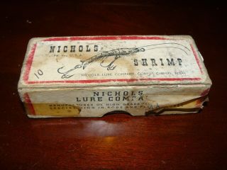 Vintage Nichols Shrimp Fishing Lure Box Only - Corpus Christi Texas