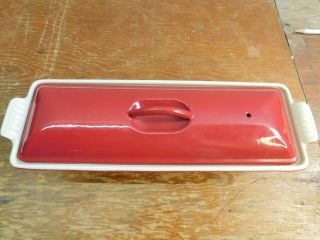 Made In France Le Creuset Burgundy Cast Iron Pate Terrine Loaf Pan Red