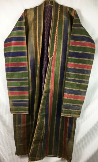 Traditional Antique Turkmen Chapan Coat Afghanistan Striped