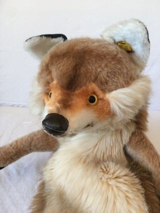 Rare Vintage Steiff " Jolly Fox " Hand Puppet W/ Ear Tag,  30” Including Tail