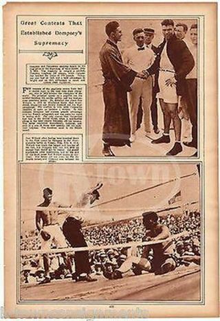 Jack Dempsey Vs Jess Willard Antique Pro Boxing Sports News Photo Poster Print