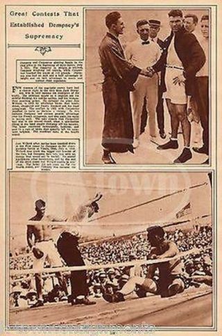 Jack Dempsey vs Jess Willard Antique Pro Boxing Sports News Photo Poster Print 2