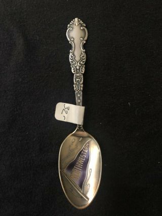 Antique Sterling Silver Spoon 418 Northwestern University Enameled Shepard