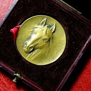 Art Nouveau hippique equestrian Horse medal by Huguenin 2
