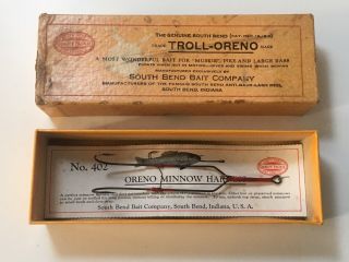 South Bend Bait Co.  Minnow Fishing Lure Vintage Troll - Oreno No402 Nib