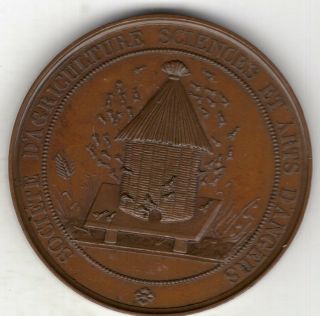 1900 French Award Medal For The Angers Society Of Agriculture,  Science & Arts