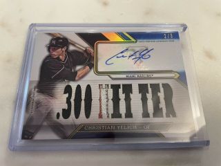 2016 Topps Triple Threads Christian Yelich Patch Auto /3