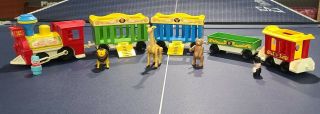 Vintage Fisher Price Little People 10 Piece Circus Train Set W/ Animals & People
