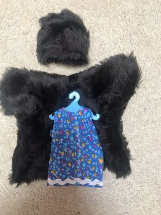 Vintage Sindy Doll 1971 Fun Furs Outfit Chocolate Turquoise Dress Vgc