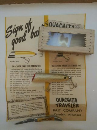 Vintage Ouachita Traveler Lure From Camden,  Ar; Shad Scale,  Spot Tail; Nib