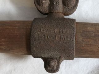Antique Leach 2 - Man Logging Tongs 46.  5” Wood Iron Log Carrier Hook Lifter Hauler 3