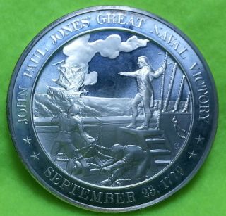 512 - 1 John Paul Jones Great Naval Victory,  1779 Sterling Silver Medal
