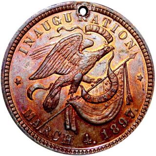 1897 William McKinley Inauguration Token Eagle & Flag 2