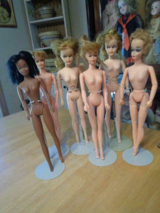 6 Vintage Barbie Era/competitor Dolls Need Tlc/parts/repair 1 Aa 2 Tressy?