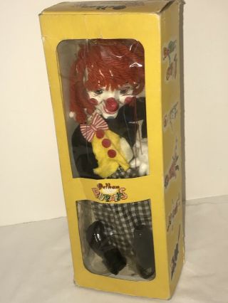 Vintage Pelham Bimbo The Clown 14 " Marionette Marlborough Wilts - 1960 