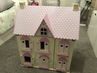 Elc Rosebud Deluxe House Cottage With Furniture Accessories Dolls