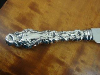 Gorham Whiting Old Lily Bread Cake Knife 12 1/2 " Sterling Silver No Mono