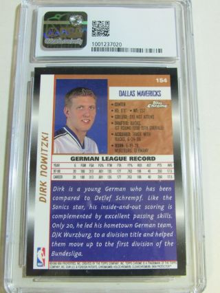 1998 - 99 Topps Chrome 154 Dirk Nowitzki RC Rookie Card CSG 9 SP106 2