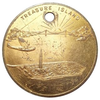 1939 Golden Gate Expo Treasure Island Medal No Waves Var - R7 Hk - 481 - Token