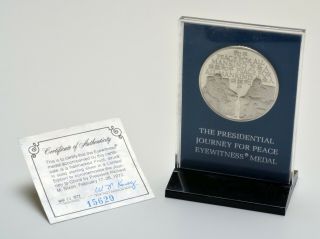1972 Presidential Journey Eyewitness Medal.  Limited Edition.  Sterling Silver.
