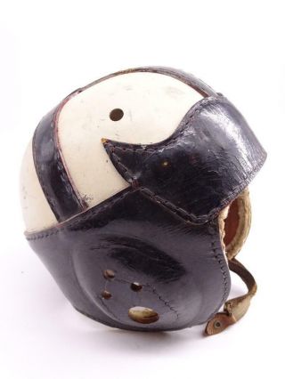 Antique 1930s Leather Professional Football Player Helmet Vintage Old