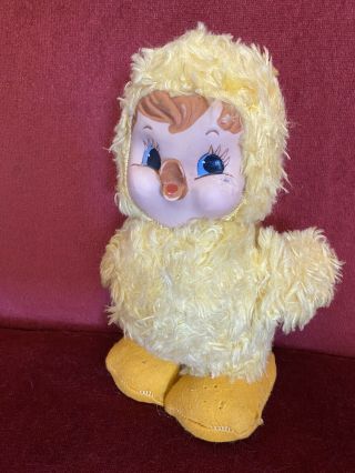 Vintage Rushton Star Creation Easter Chick Chicken Rubber Face Plush Toy
