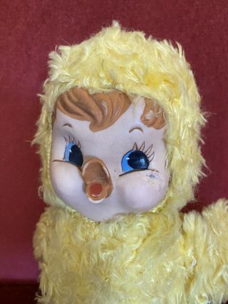 Vintage Rushton Star Creation Easter Chick Chicken Rubber Face Plush Toy 2