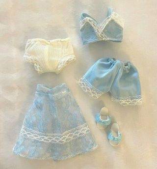 Vintage Sindy Doll Clothes Blue Lingerie Set Pedigree Outfit