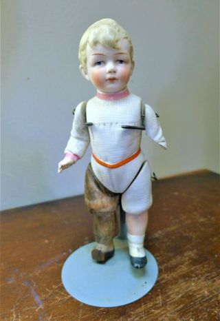 Antique Heubach? Porcelain Bisque Boy Doll 6 1/2 " But Charming
