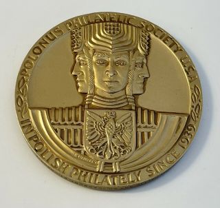 Vintage Polonus Society Medal Polpex Chicago 1979 Medallic Art Danbury Ct Bronze