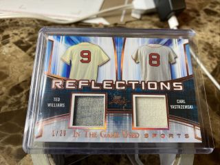 Ted Williams & Carl Yastrzemski 2018 Leaf In The Game Dual Game Jersey 1/20